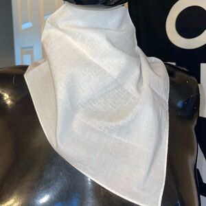 Christian Dior rare white oblique scarf pocket square